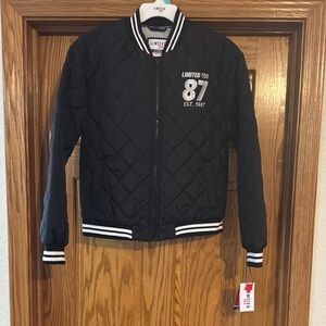 Limited Too Black Quilted Bomber Jacket